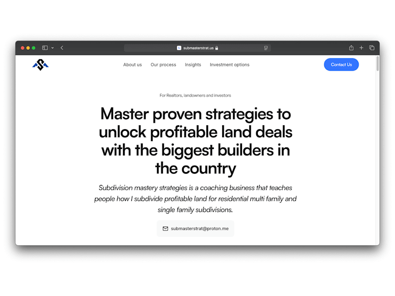 Cover image for Subdivision Mastery Strategies | Landing page + Branding +Framer