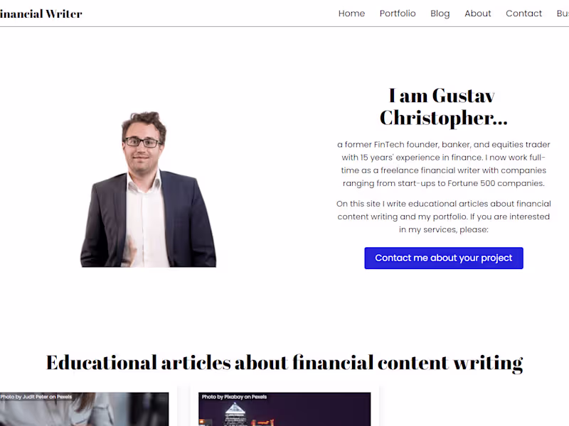 Cover image for Writing Portfolio Website - www.gcwagner.com
