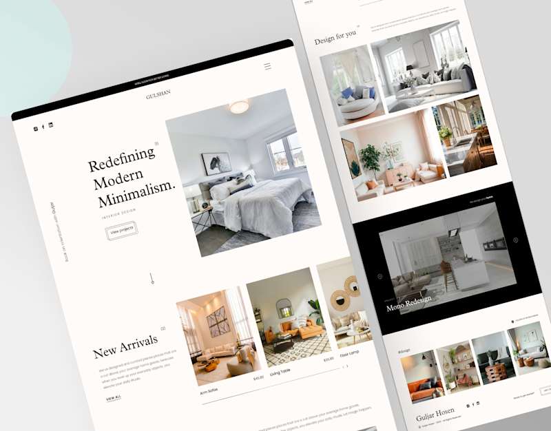 Cover image for Interior Design Landing – Modern Website UI/UX Design
