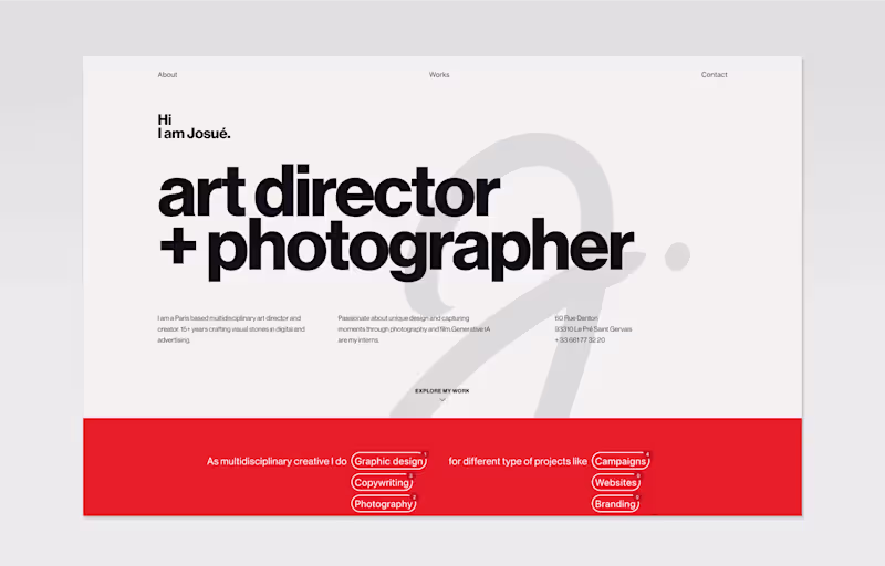 Cover image for Fullstack development for an art Director / photographer