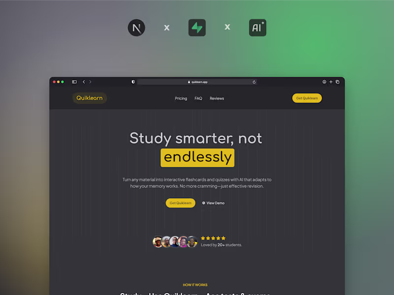Cover image for Fullstack Development of Quiklearn's AI Learning Platform
