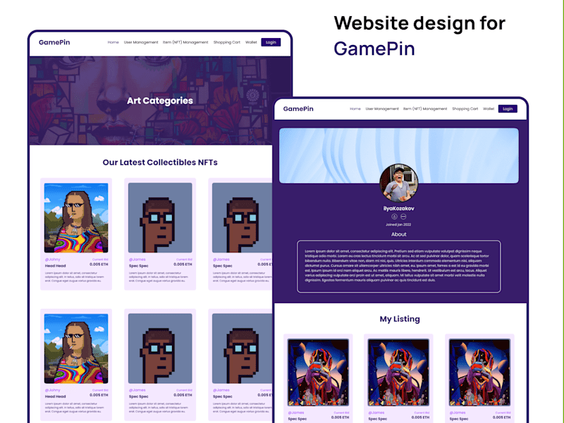 Cover image for GamePIN NFT Website Design and Development