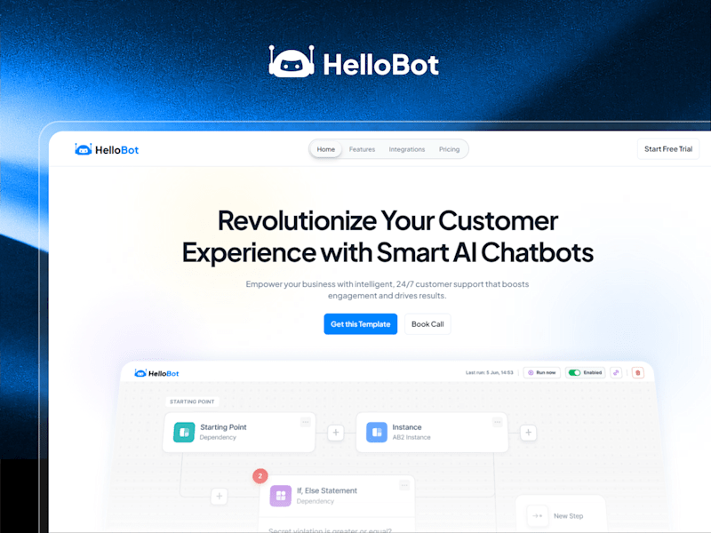 Cover image for HelloBot : AI Chatbots SaaS Product Framer Website Template