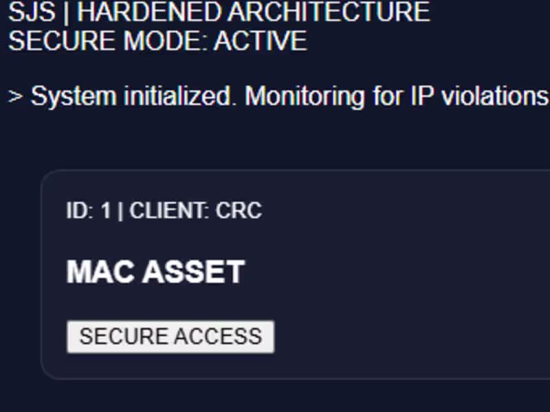 Cover image for SJS | Zero-Trust Asset Vault