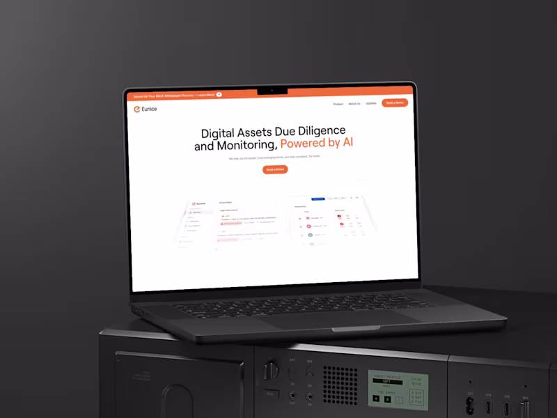 Cover image for Eunice — Crypto Due Diligence SaaS Product Application