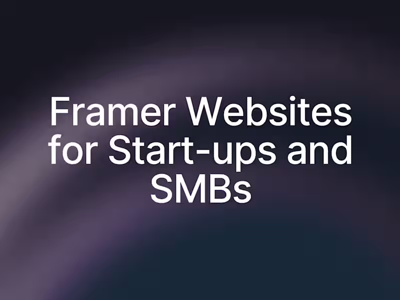 Cover image for Framer Landing page Website for Small to Medium Sized Businesses
