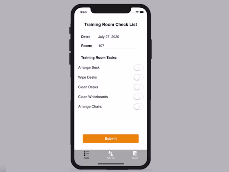 Cover image for Internal Training Room Checklist App