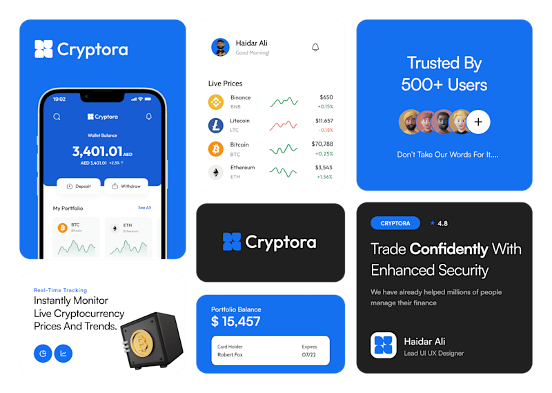Cover image for UI/UX Design for Cryptora Mobile App