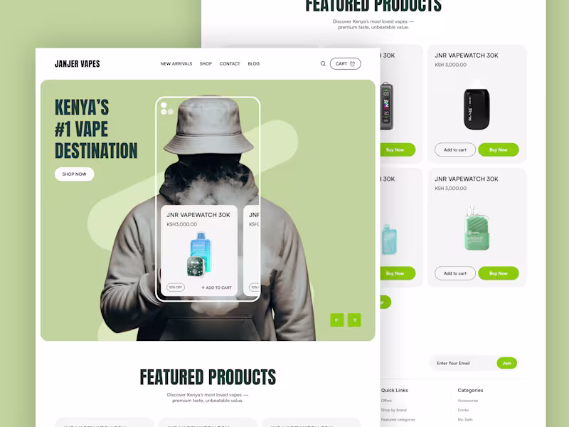 Cover image for Vape Store Website UI/UX Design