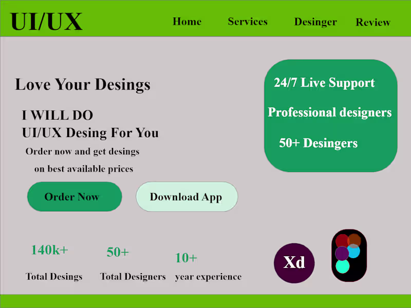 Cover image for I will do UI/UX desing
