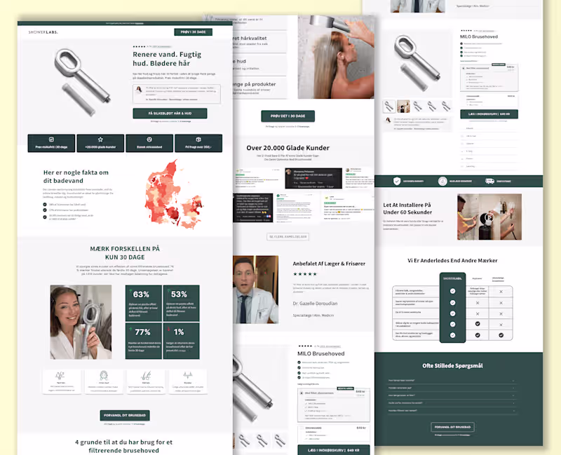 Cover image for Sales page for Showerlab brand