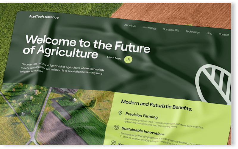 Cover image for Website design for agritech company