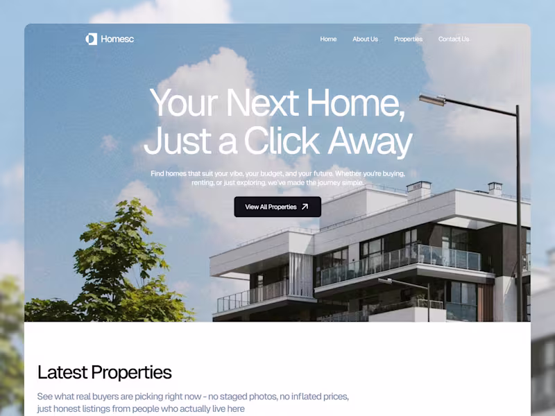 Cover image for Real Estate Property Listing Website