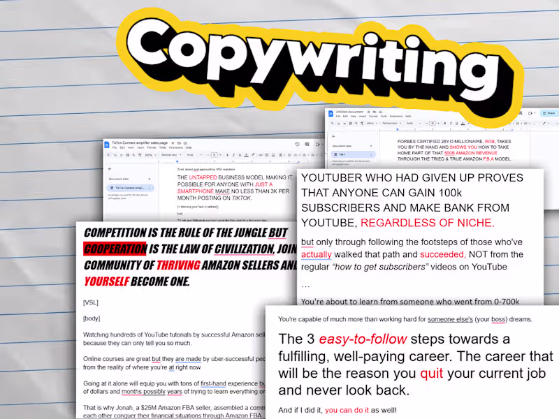 Cover image for Copywriting (sales pages and emails)