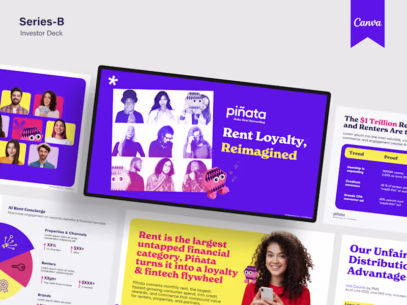 Cover image for Series B Investor Pitch Deck Design for Piñata Ai