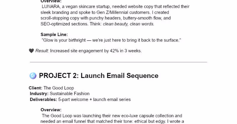 Cover image for Website Copy for LUNARA Skin