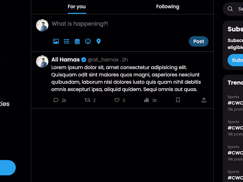 Cover image for Twitter Frontend Clone
