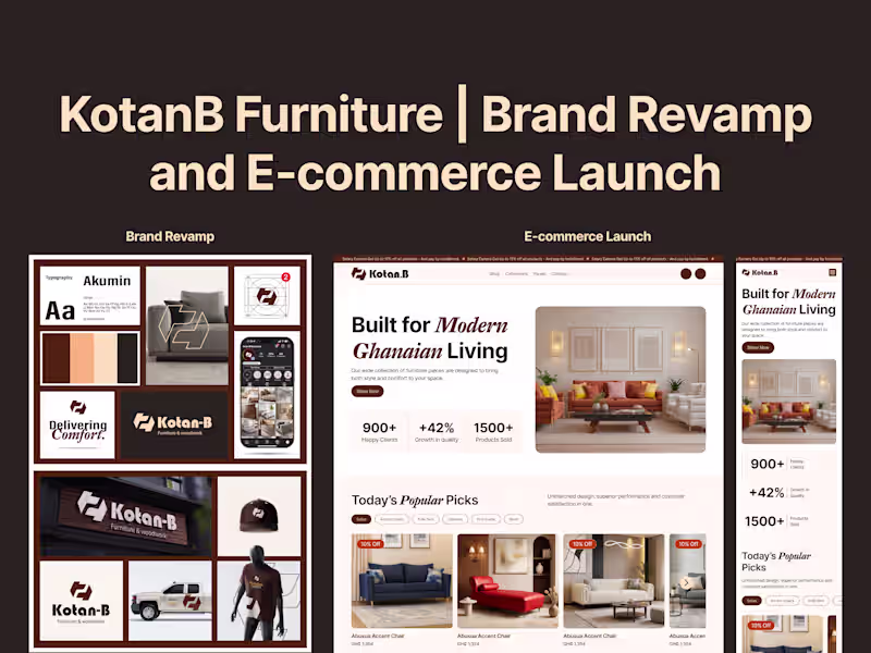 Cover image for KotanB Furniture : Brand Revamp and E-commerce Launch