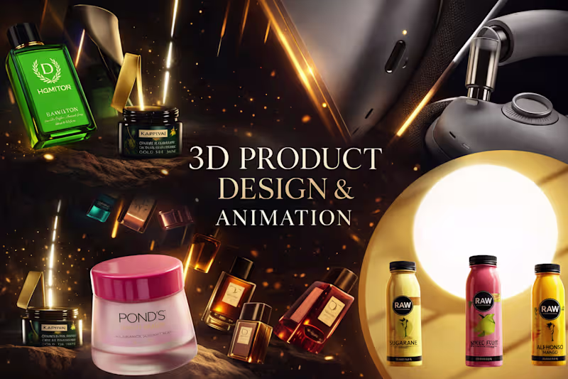 Cover image for I will create high quality 3D product visuals & animations you