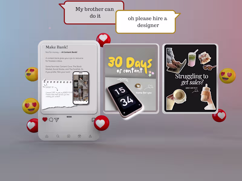 Cover image for Custom Social Media Designs (Posts, Carousels, Infographics)