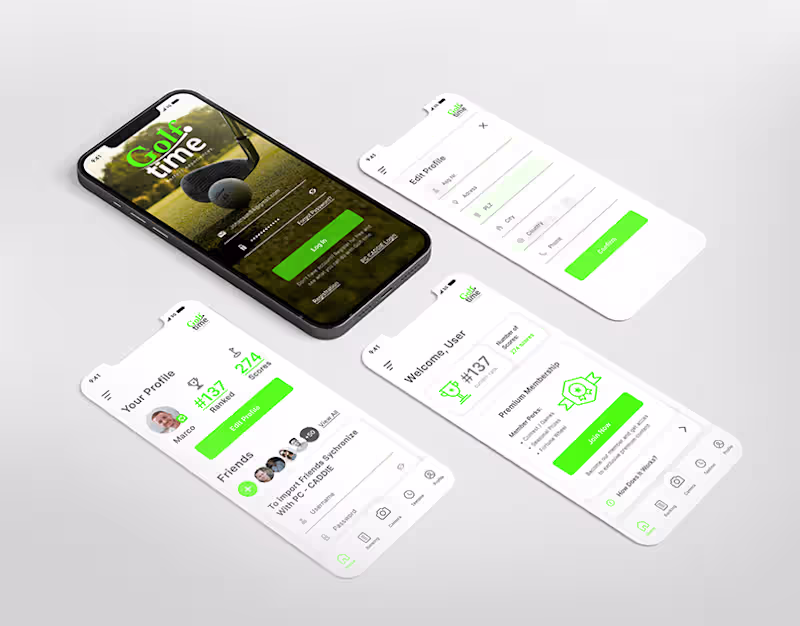 Cover image for Golf Time - iOS app for golf enthusiast :: Behance