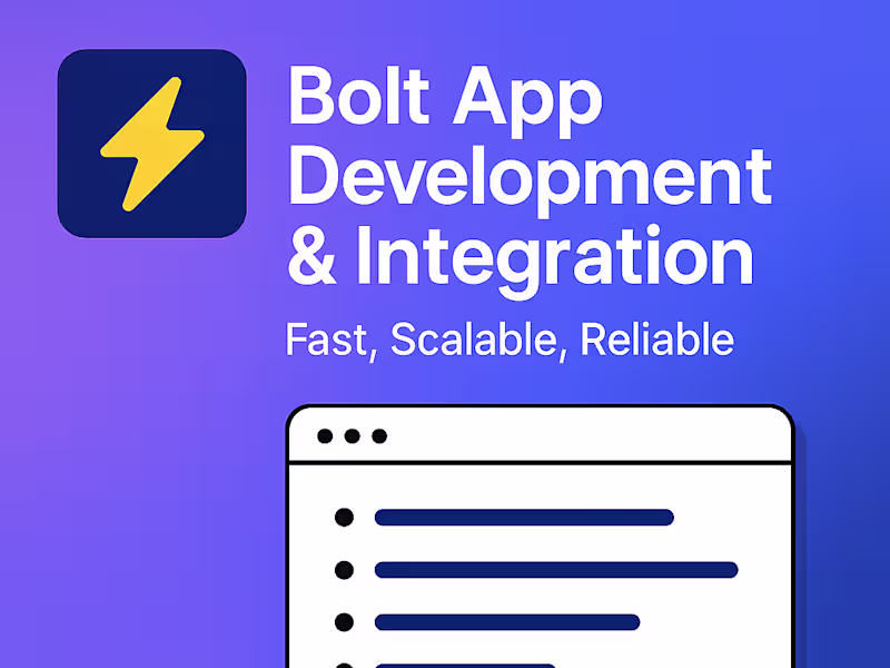 Cover image for Bolt App Development & Integration | Fast, Scalable, Reliable