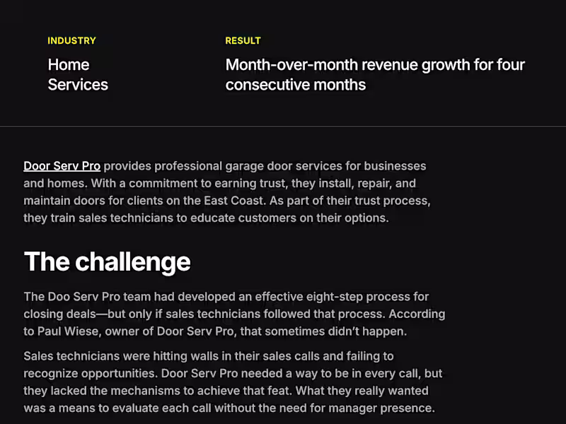 Cover image for Door Serv Pro - Rilla Case Study