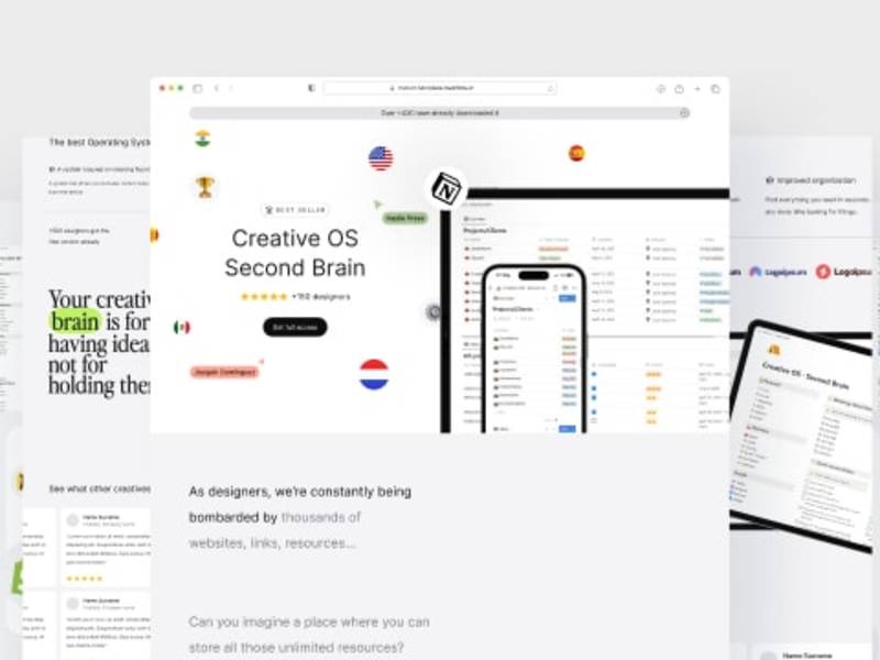Cover image for Creative OS Second Brain Landing page