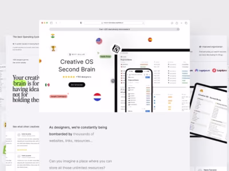 Cover image for Creative OS Second Brain Landing page