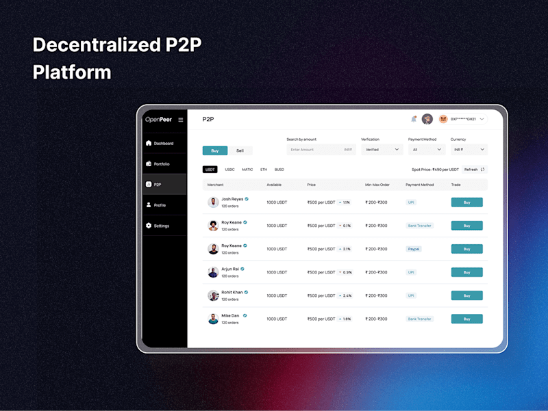 Cover image for Self-custodial P2P Crypto Web Application