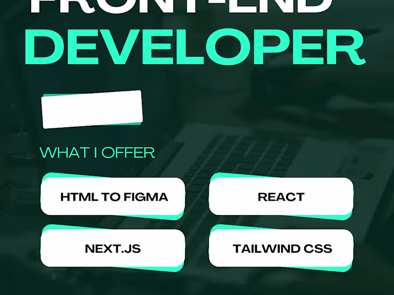 Cover image for I will be your Front-End Developer | React | Next.js