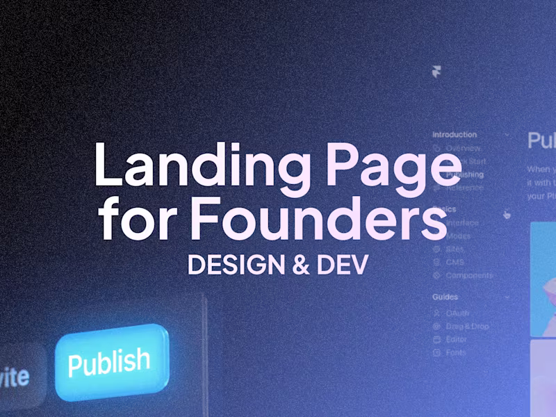 Cover image for Landing Page for Founders, Brand + Site, Fast and Focused