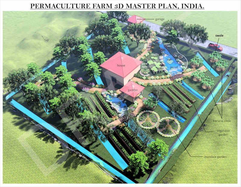 Cover image for PERMACULTURE FARM DESIGN, INDIA (landscape design)
