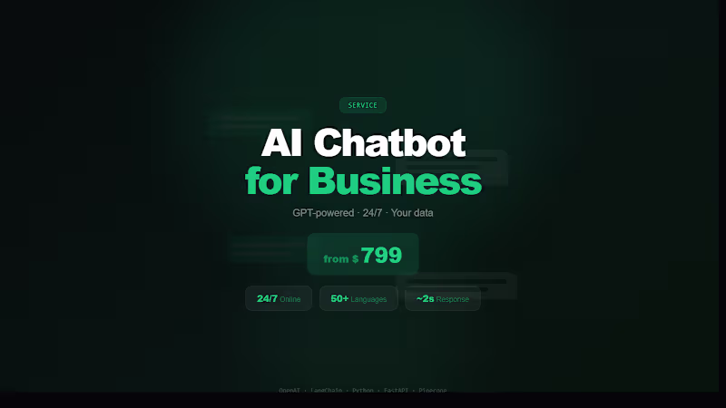 Cover image for AI Chatbot for Your Business — GPT-Powered