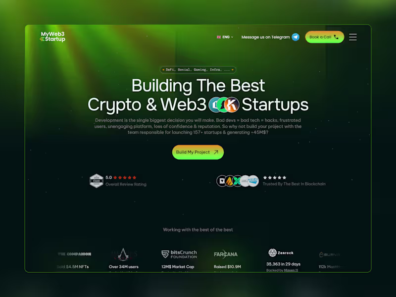 Cover image for My Web3 Start-up Website Design and Development