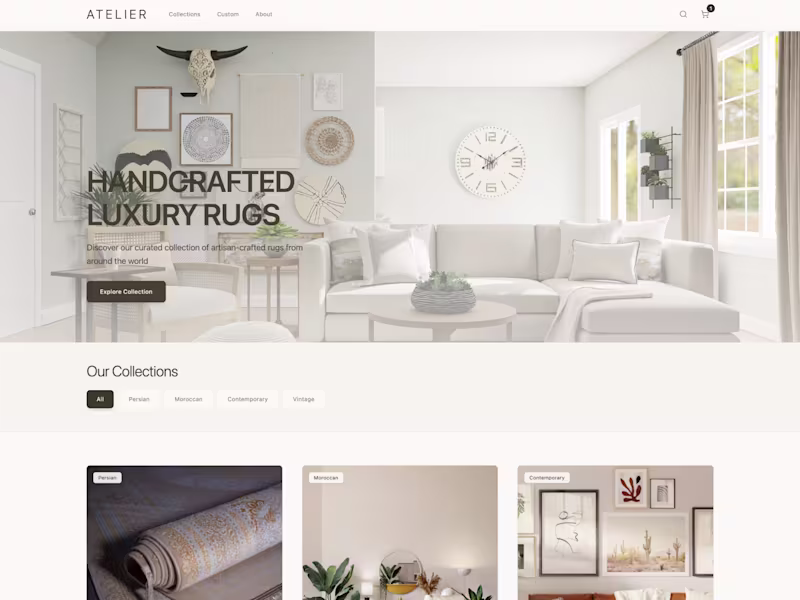 Cover image for Atelier - Luxury Rugs E-commerce created w/ Magic Path