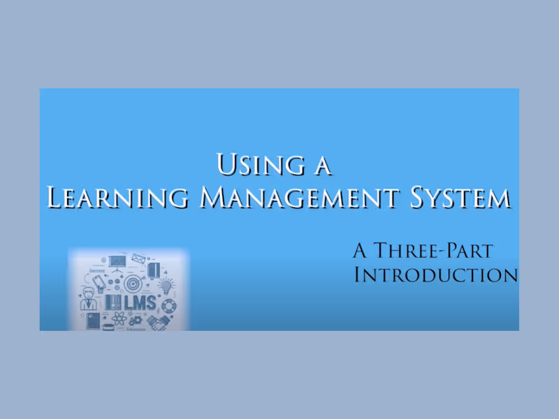 Cover image for Video Presentation of the Function of an LMS