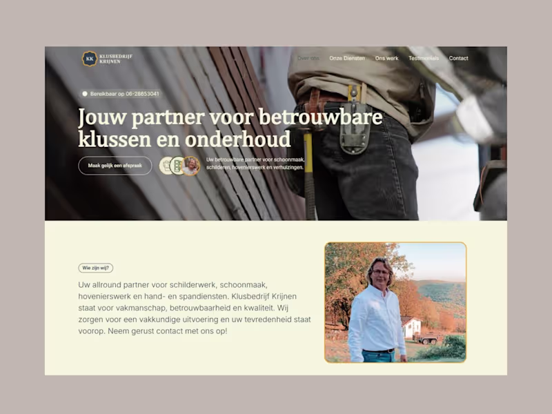 Cover image for Klusbedrijf Krijnen, small business, big trust