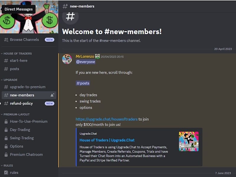Cover image for House of Traders discord trading channel