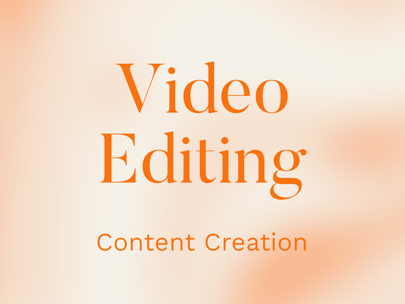 Cover image for Video Editing