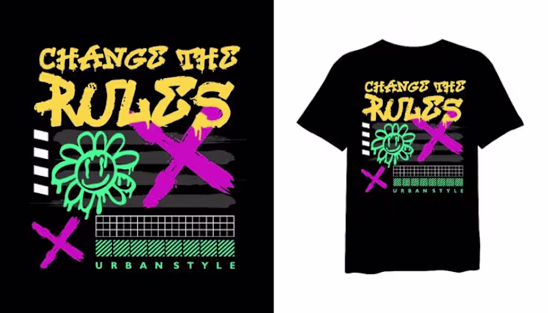 Cover image for Change the Rules t-shirt design, streetwear urban graffiti styl…