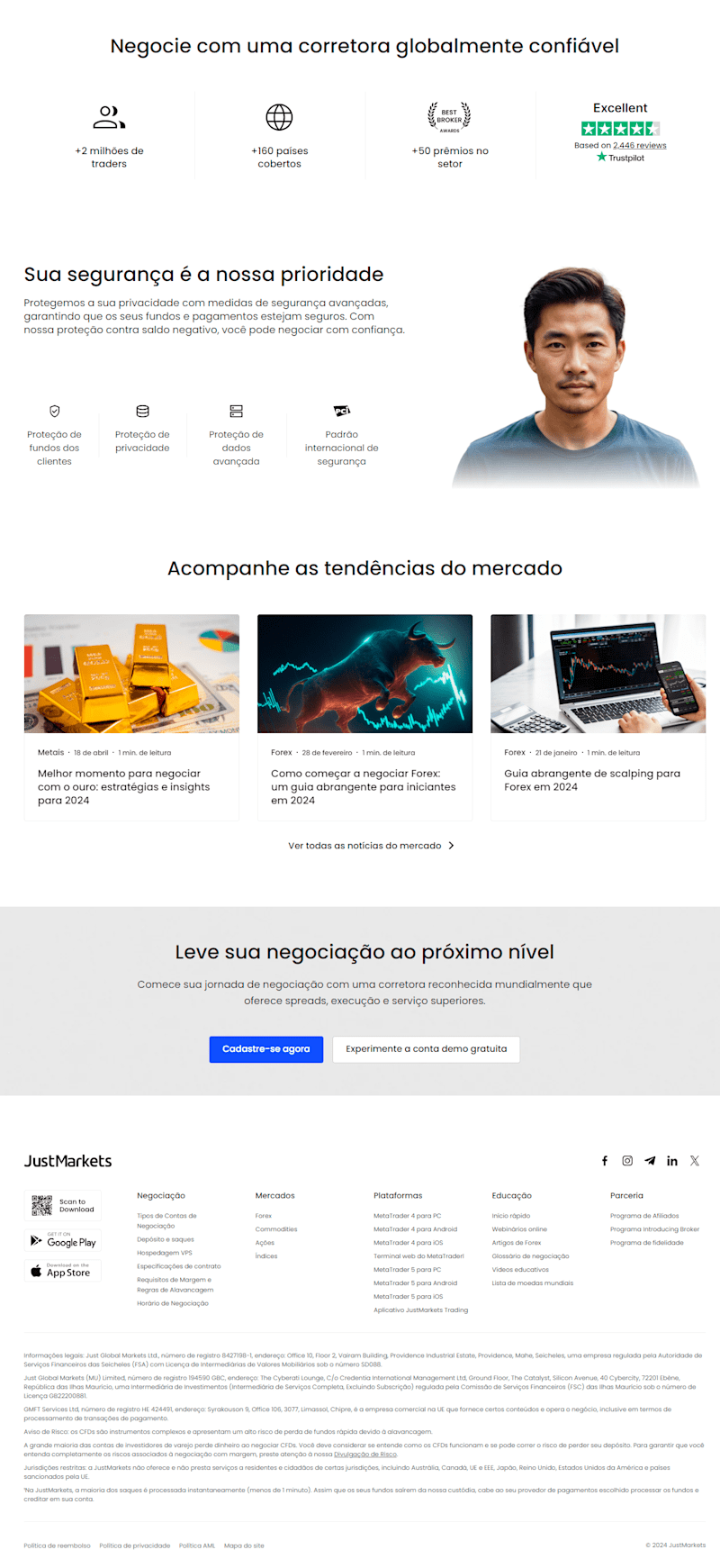 Cover image for Portuguese Translation for JustMarkets Website and Platform
