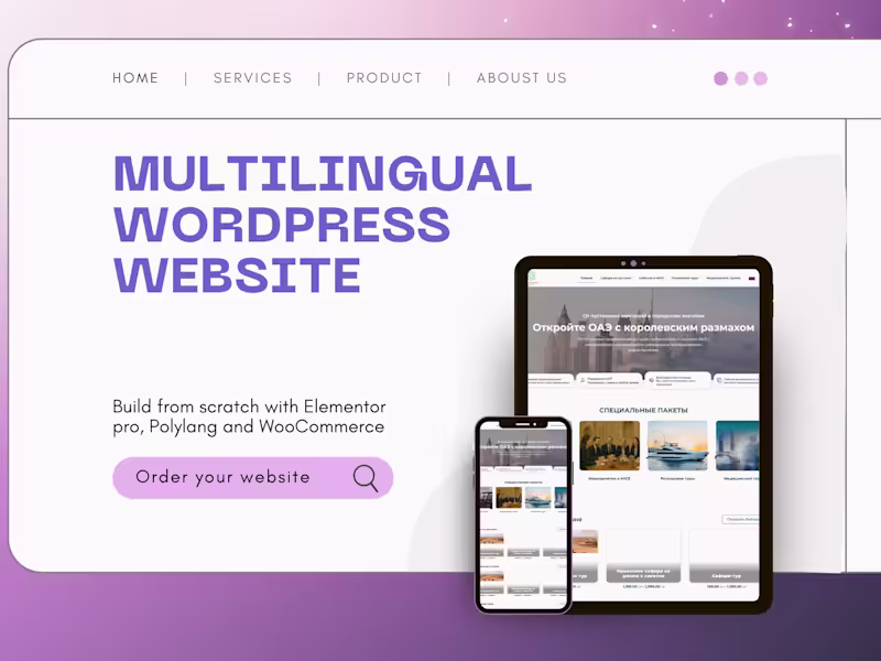 Cover image for Multilingual WordPress Website Built from Scratch with Elementor
