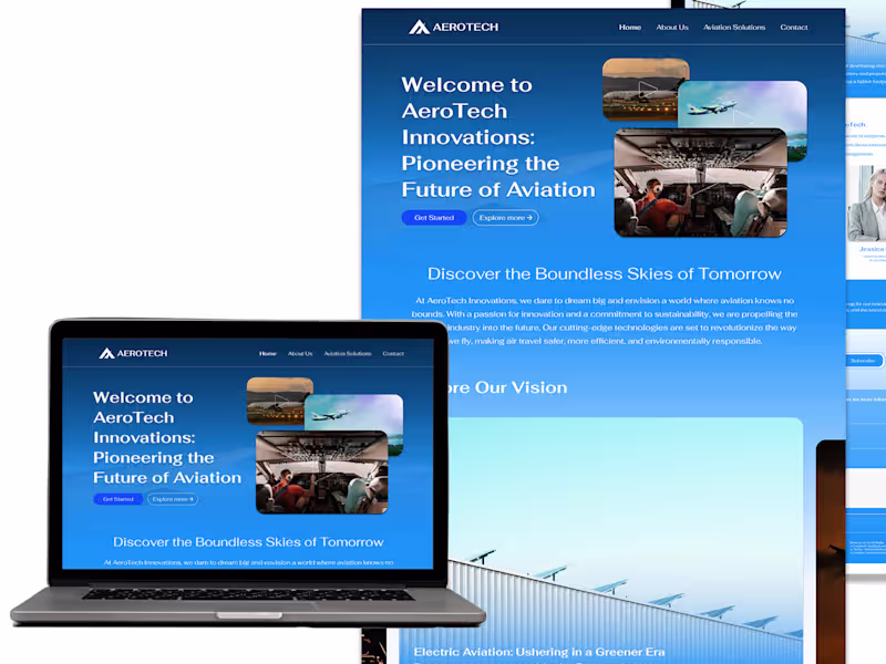 Cover image for Aerotech Landing Page (UI/UX Design)