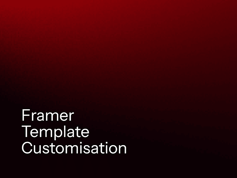 Cover image for Framer Template Customization 