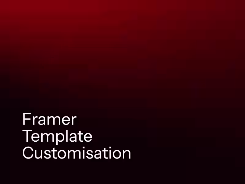 Cover image for Framer Template Customization 