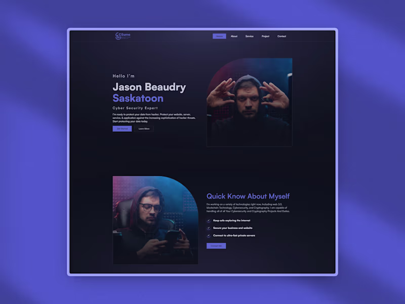 Cover image for Cyber Security Portfolio & Personal Brand Landing Page Design