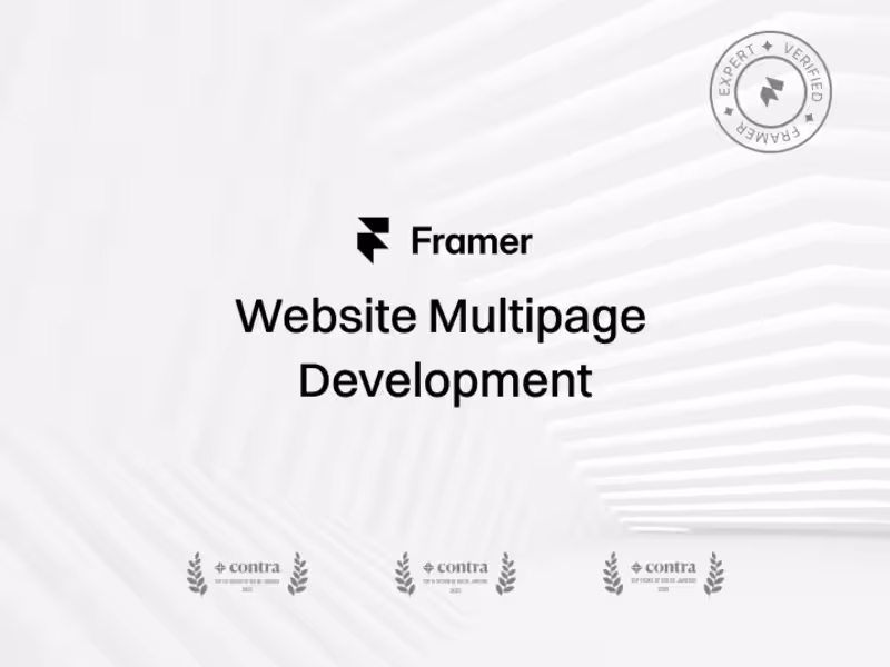 Cover image for Framer Website Multipage Development
