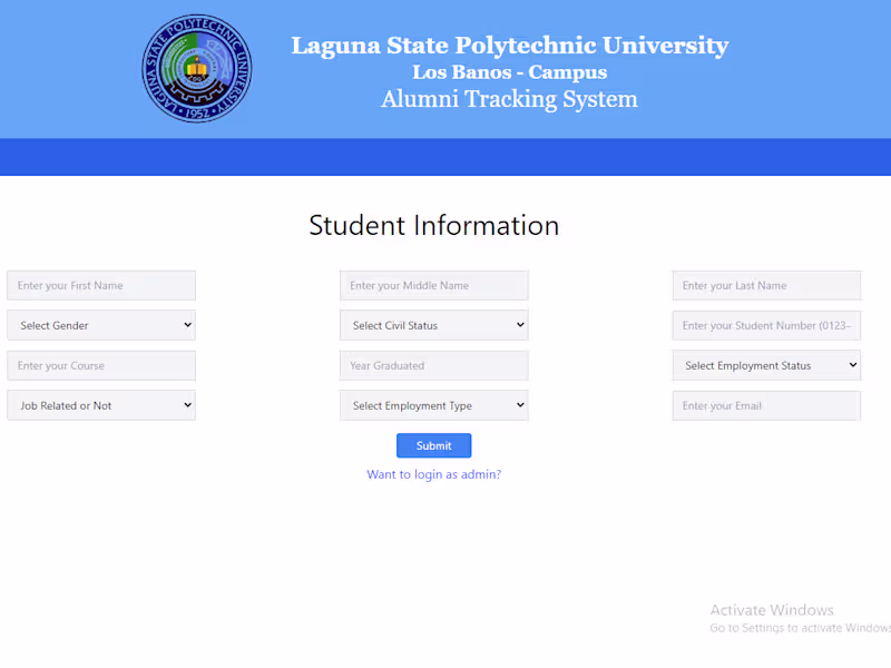 Cover image for Alumni Tracking System