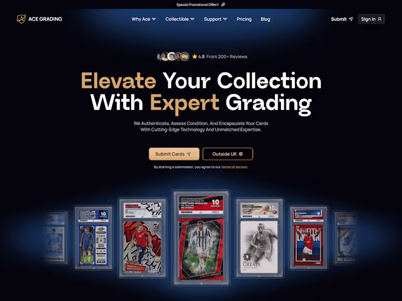 Cover image for Grading card website